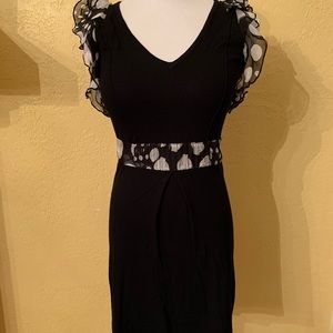 Adorable black ruffle sleeve dress